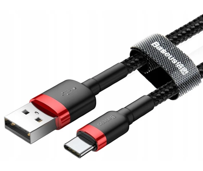 Фото - адаптер и кабель Кабель Baseus Cafule USB to Type-C 3A 1m (CATKLF-B91) красно-черный