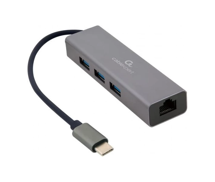 Фото - кардридер Хаб USB-C Cablexpert (A-CMU3-LAN-01) Dark Grey