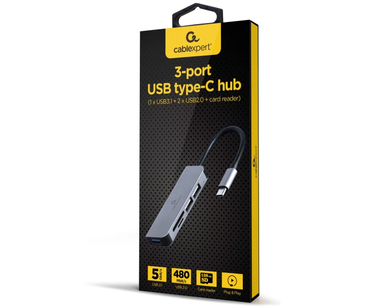 Фото - кардридер Концентратор USB2.0/USB3.2 Gen1 Cablexpert (UHB-CM-CRU3P1U2P2-01)