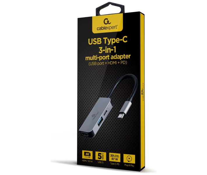 Фото - кардридер Док-станция Cablexpert USB-C Grey (A-CM-COMBO3-02)