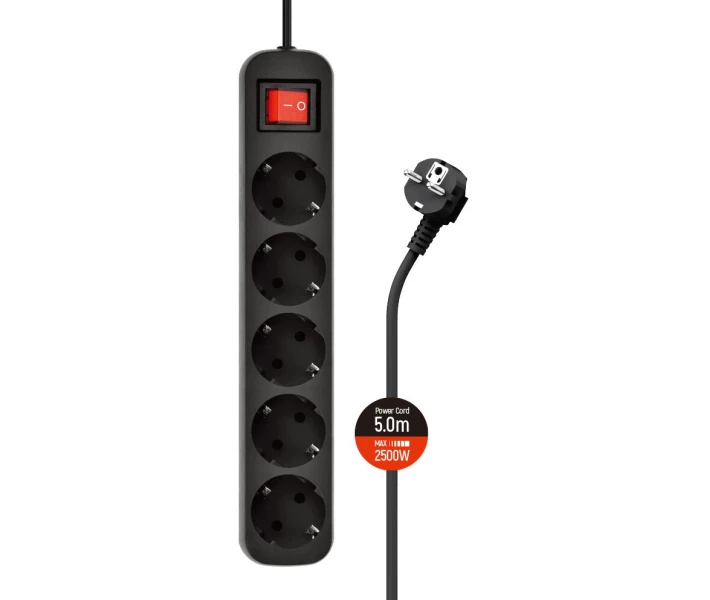 Фото - сетевой фильтр Сетевой фильтр СolorWay 5 розеток/5M Black (CW-PSEA55BK)