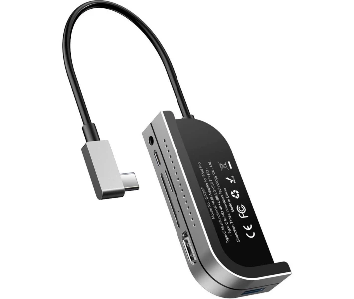 Фото - кардридер Док-станция Baseus Bend Angle No.7 Multifunctional Dark Gray (CAHUB-WJ0G)