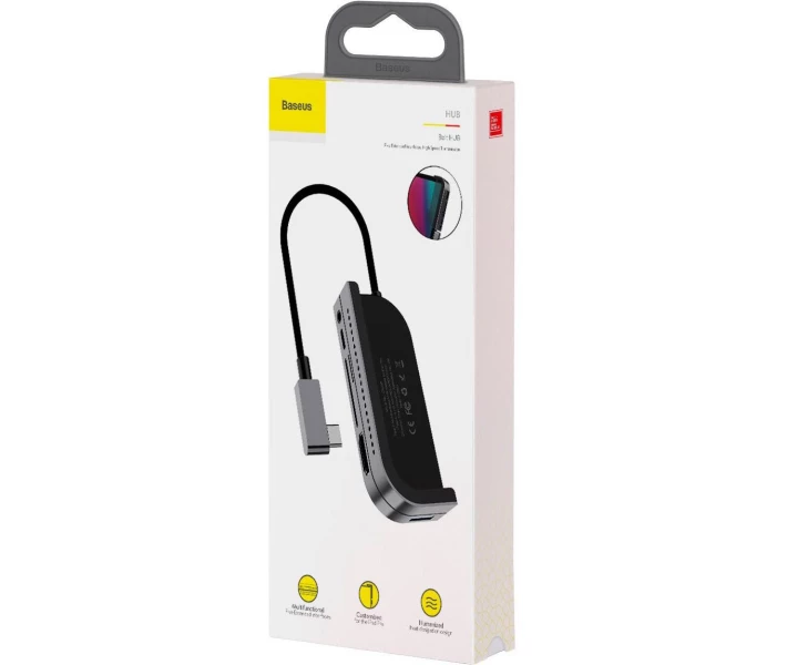 Фото - кардридер Док-станция Baseus Bend Angle No.7 Multifunctional Dark Gray (CAHUB-WJ0G)
