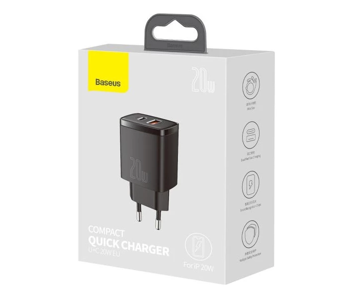 Фото - зарядное устройство для телефона и планшета Зарядное устройство Baseus 20W U+C QC (CCXJ-B01) черн.