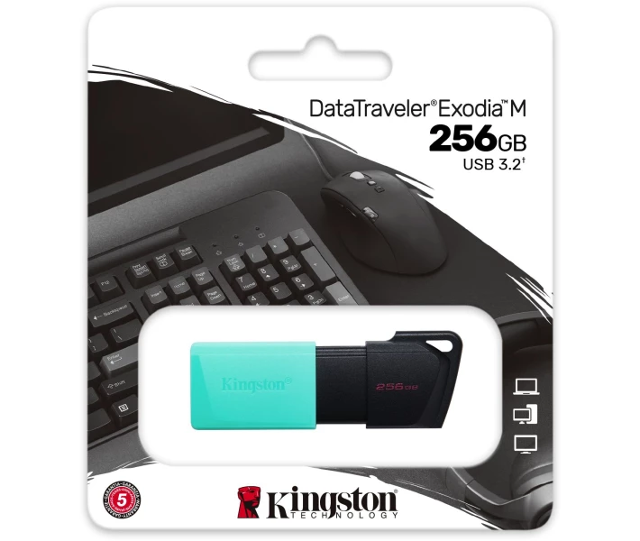 Фото - флешку Флеш-память USB Kingston DT Exodia M 256GB Black + Teal USB 3.2 (DTXM/256GB)