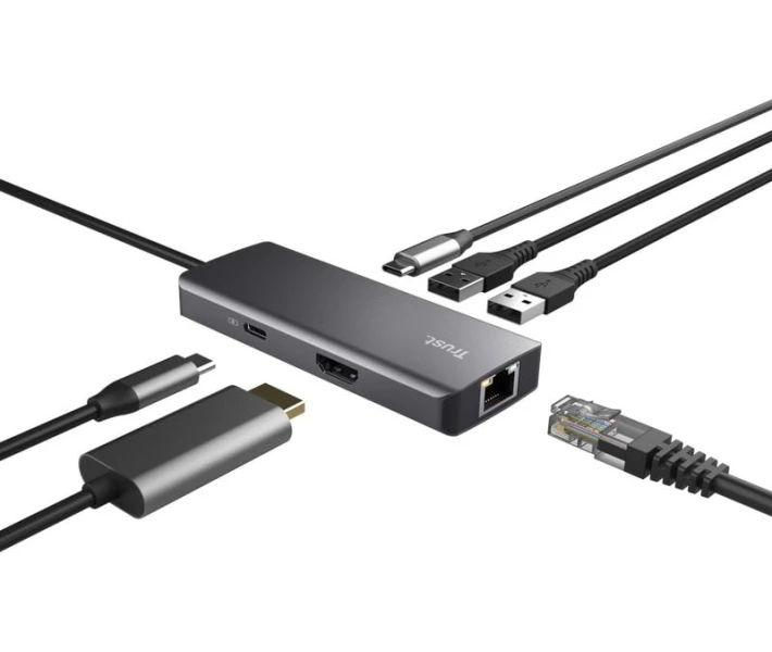 Фото - кардридер Док-станция USB-C Trust Dalyx Aluminium Dock 6in1 (24968)