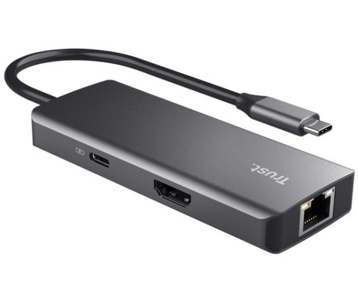 Фото - кардридер Док-станция USB-C Trust Dalyx Aluminium Dock 6in1 (24968)