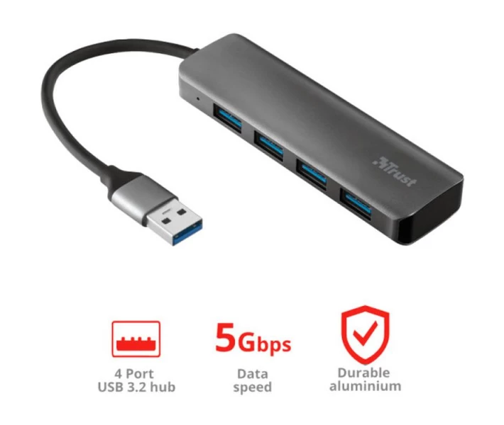 Фото - кардридер Концентратор USB3.2 Gen1 Trust Halyx (24947)