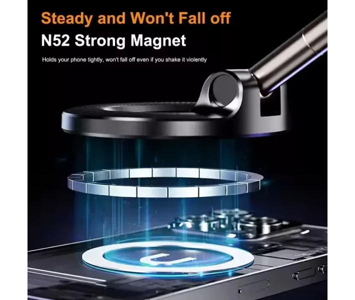 Фото - автомобильный держатель Автодержатель HAIKANG X-68 Vacuum Suction Magnetic Bracket черный