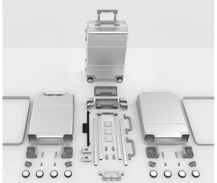 Фото - чемодан на колесах RunMi 90 Points Suitcase 20" Metal Silver