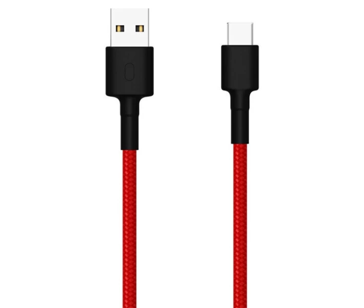 Фото - адаптер и кабель Mi Braided USB Type-C Cable 1m (Red)