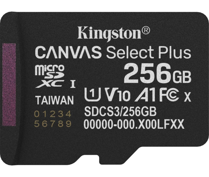 Фото - карту памяти Карта памяти Kingston MicroSDXC 256GB Canvas Select Plus Gen3 150MB/s A1 (SDCS3/256GBSP)