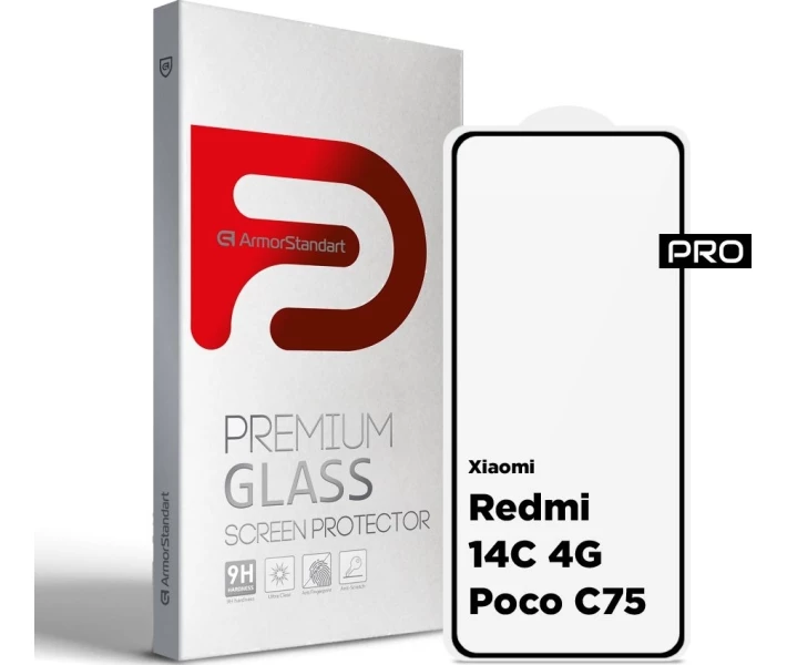 Фото - защитное стекло для смартфона Защитное стекло ArmorStandart Pro 4G Black (ARM79332) для Xiaomi Redmi 14C