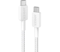 Купить - адаптер и кабель  Кабель ANKER 322 Type-C/Type-C 1.8m Nylon (A81F6H21/A81F6G21) белый