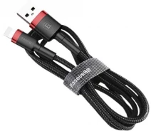 Купить - адаптер и кабель  Кабель Baseus USB to Lightning2.4A1m(CALKLF-B19) красно/черный