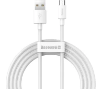 Купить - адаптер и кабель  Кабель Baseus USB to Micro 2.1A 1.5m (TZCAMZJ-02) белый