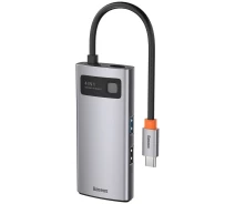 Купить - кардридер  Хаб-адаптер Baseus 4in1 Type-C/HDMI+USB+USB+PD (CAHUB-CY0G) серый