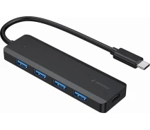 Купить - кардридер  Хаб Gembird UHB-CM-U3P4P-01, 4 порта USB 3.1, USB-C, USB-C PD