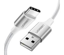 Купить - адаптер и кабель  Кабель UGREEN US288 USB/Type-C 3A 1m Aluminum Braid (60131) белый