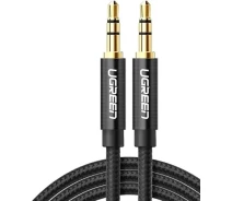 Купить - адаптер и кабель  Кабель UGREEN AV112 AUX 3.5mm Male To Male Round Cable (50361) черн.