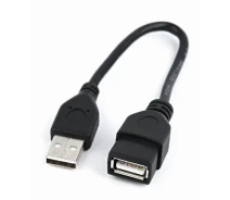 Купить - адаптер и кабель  Удлинитель Cablexpert USB2.0, A-папа/А-мама, 15 cм, премиум (CCP-USB2-AMAF-0.15M)