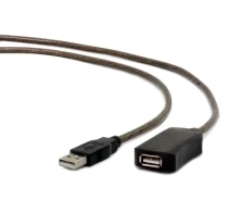 Купить - адаптер и кабель  Удлинитель Cablexpert USB2.0, активный, 5 м, черный (UAE-01-5M)