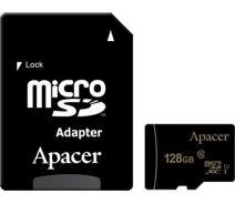 Купить - карту памяти  Карта памяти Apacer microSDXC UHS-I 128GB сlass10 +SD adapter (AP128GMCSX10U1-R)