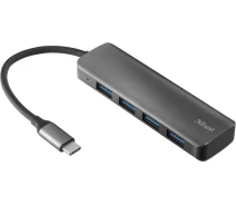 Купить - кардридер  USB 3.1/Type-C Trust Halyx Aluminium (4-порта) (23328)