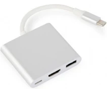 Купить - смартфон и телефон  Type-C -> HDMI 0,1м Cablexpert (A-CM-HDMIF-02-SV) silver