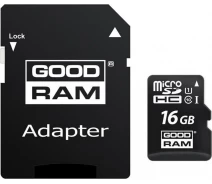 Купить - карту памяти  Карта памяти Goodram microSDHC UHS-I 16GB class10+SD (M1AA-0160R12)