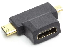 Купить - адаптер и кабель  Кабель PowerPlant HDMI (F) - mini HDMI (M) / micro HDMI (M) (CA912056)