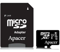 Купить - карту памяти  Карта памяти Apacer micro SDXC UHS-I 64GB class 10+SD (AP64GMCSX10U1-R)