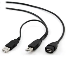 Купить - адаптер и кабель  Кабель Cablexpert USB2.0, A-папа+питание/А-мама, 0.9м (CCP-USB22-AMAF-3)