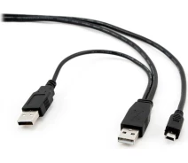 Купить - аксессуар к смартфону  Кабель Cablexpert mini USB2.0, A-папа+питание/mini USB 5-пин, 0.9м (CCP-USB22-AM5P-3)