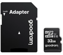 Купить - карту памяти  Карта памяти Goodram microSDHC 32GB UHS-I class 10 + SD адаптер (M1AA-0320R12)