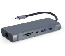 Купить - кардридер  Док-станция Cablexpert USB-C Grey (A-CM-COMBO7-01)