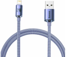 Купить - адаптер и кабель  Кабель Baseus USB to Lightning 2.4A 1.2m (CAJY000005) фиолет