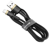 Купить - адаптер и кабель  Кабель Baseus USB to Lightning 2m (CALKLF-CV1) золотой-черный