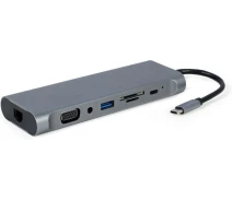 Купить - кардридер  Док-станция Cablexpert USB-C Grey (A-CM-COMBO8-01)