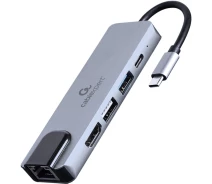 Купить - кардридер  Док-станция Cablexpert USB-C Grey (A-CM-COMBO5-04)