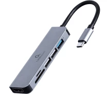 Купить - кардридер  Док-станция Cablexpert USB-C Grey (A-CM-COMBO6-02)