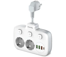 Купить - сетевой фильтр  Сетевой фильтр-удлинитель СolorWay 2x220V/3xUSB-A/1xUSB-C white (CW-CHE24PDW)