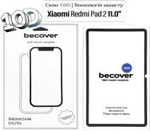 Купить - защитное стекло к планшету  Защитное стекло BeCover 10D для Xiaomi Redmi Pad 2 11.0" Black (713699)