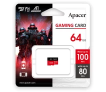 Купить - аксессуар к ноутбуку и Пк  Карта памяти Apacer microSDXC UHS-I U3 64GB V30 A1 (AP64GMCSX10U7-RAGC)