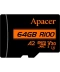 Фото № 2 Карта памяти Apacer microSDXC UHS-I U3 64GB V30 A2 +SD адаптер (AP64GMCSX10U8-R)