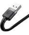 Фото № 4 Кабель Baseus USB to Lightning 2.4A 1m (CALKLF-BG1) серый-черный