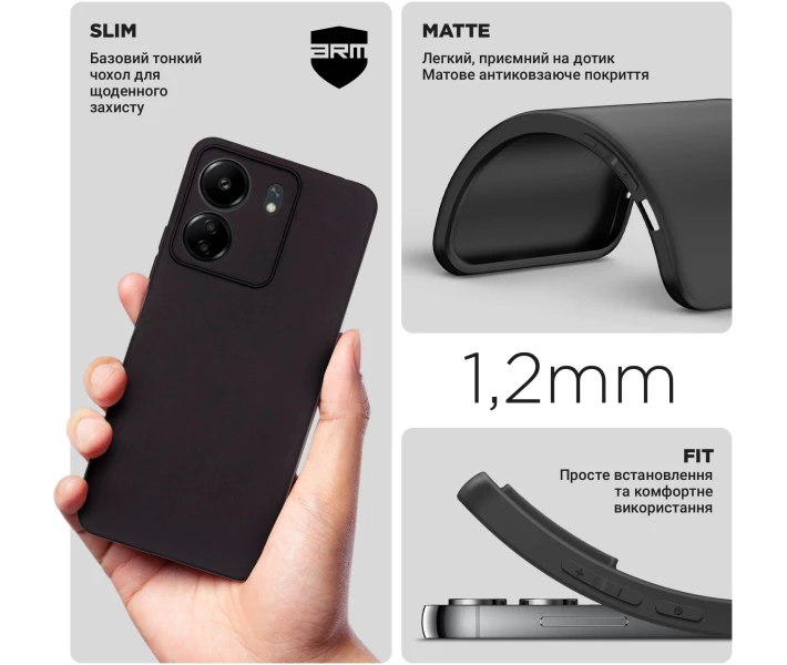 Фото - чохол для смартфону Чохол ArmorStandart Poco C65 Matte Slim Fit Camera Black