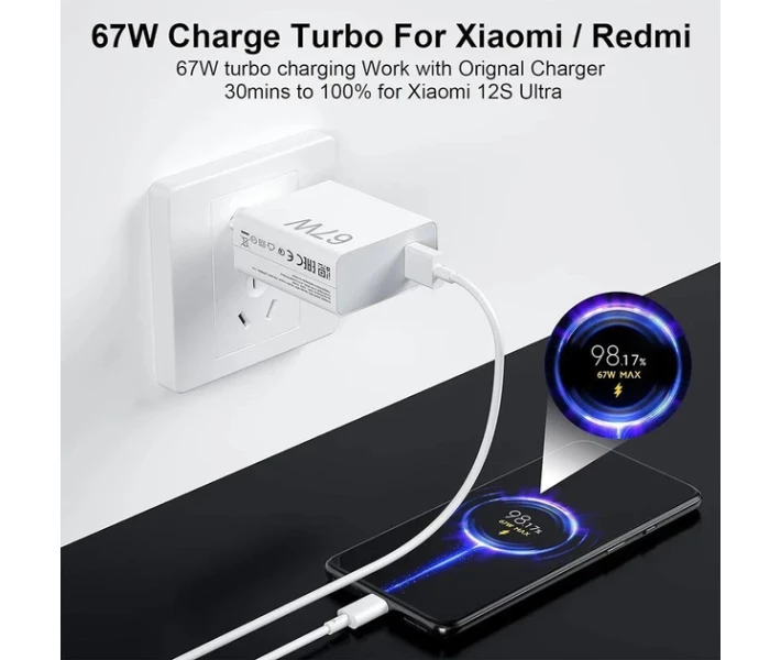 Фото - зарядний пристрій для телефону і планшета Зарядний пристрій Xiaomi 67W HyperCharge (Type-A) (BHR07SKEU) білий