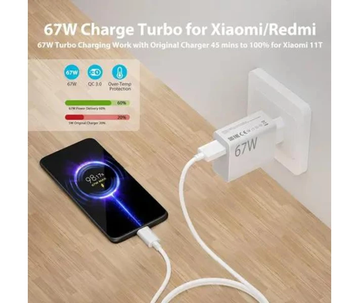Фото - зарядний пристрій для телефону і планшета Зарядний пристрій Xiaomi 67W HyperCharge (Type-A) (BHR07SKEU) білий