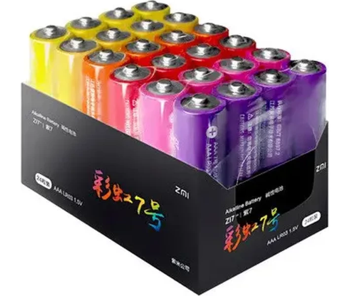 Фото - батарейку та аккумулятор Батарейка ZMI Rainbow AAA Alkaline (AA724) 24шт/бл